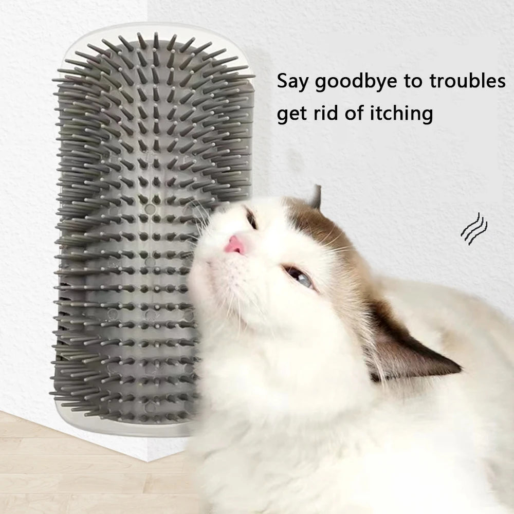 Ultimate Cat Grooming & Massage Combo: Catnip-Infused Wall Brush and Self-Groomer for Happy, Hair-Free Cats